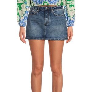 Gianni Bini Mandi Denim High Rise Mini Skirt